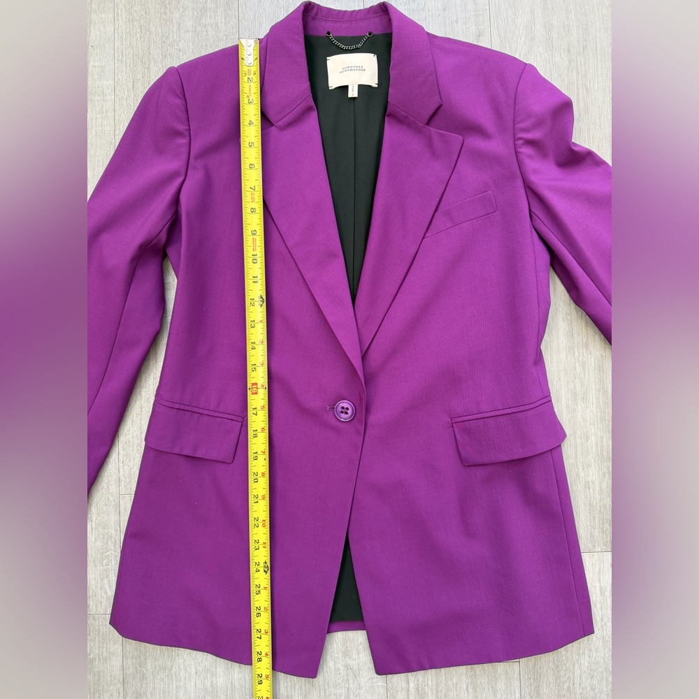 DOROTHEE SCHUMACHER Purple Virgin Wool Blazer | Twisted Lightness | EUC US 2 XS - Picture 3 of 12